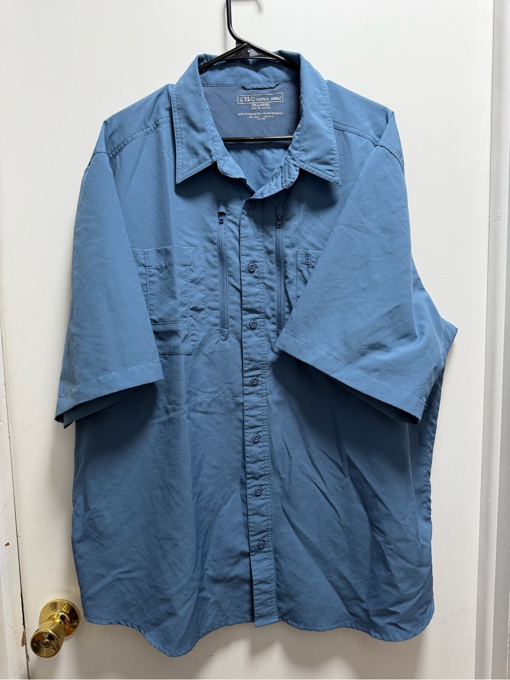 5.11 Tactical Series 2XL Button Up Shirt Blue Mens Breathable Workwear Quick Dry